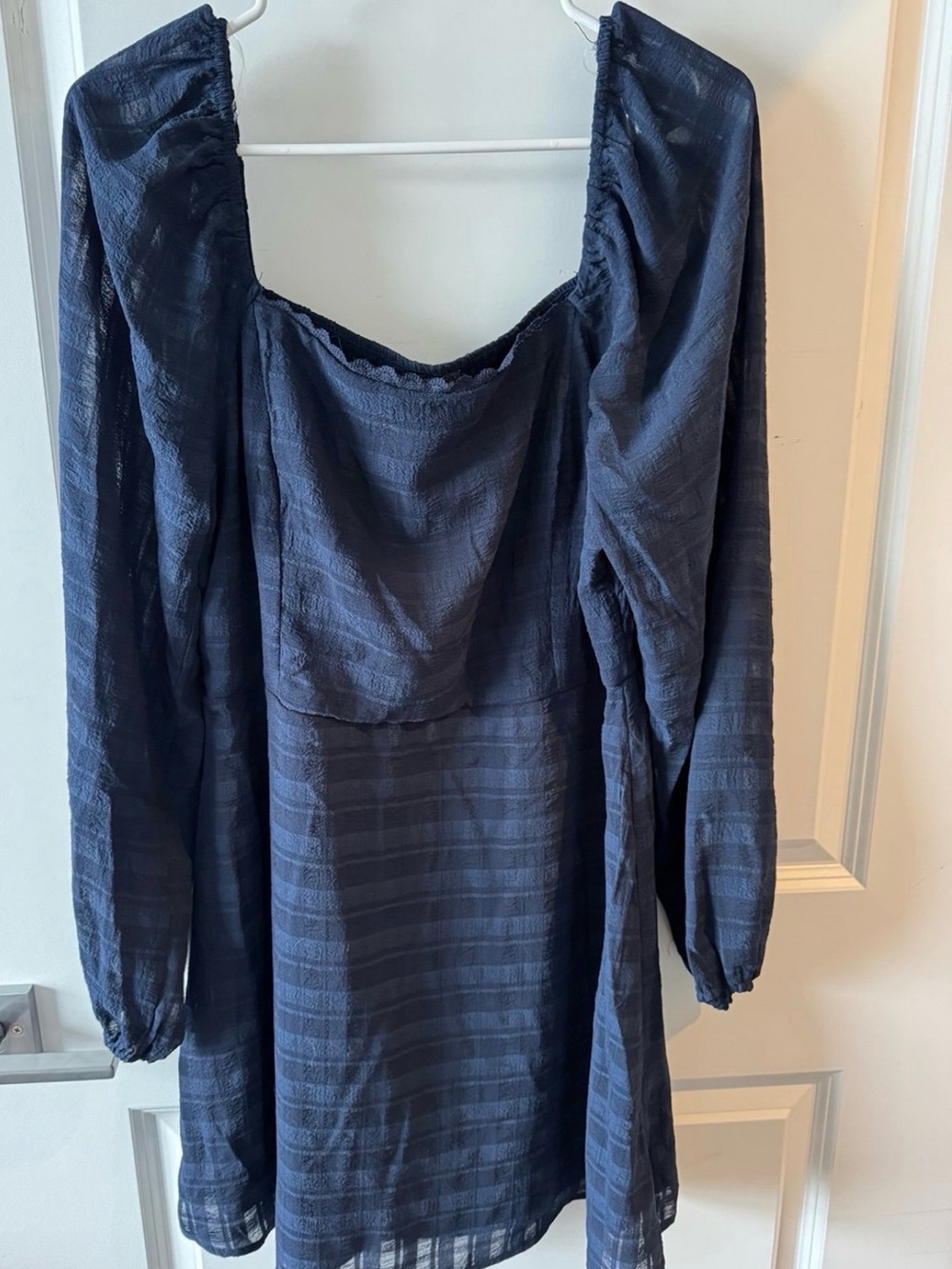 Kohl's Navy Long Sleeve Square Neck Dress